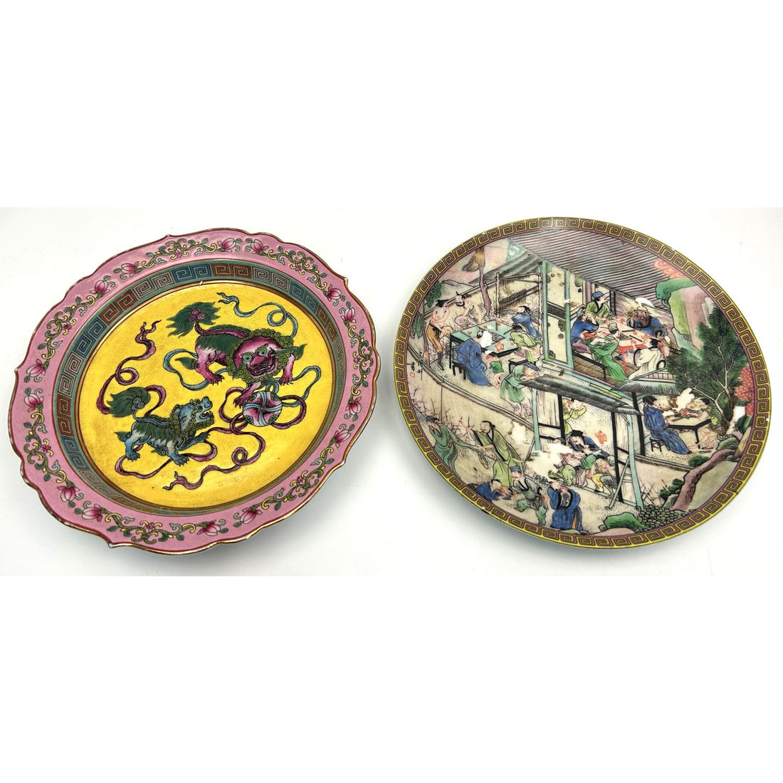 2 Chinese Signed Enamel Porcelain Plates (1 of 7)