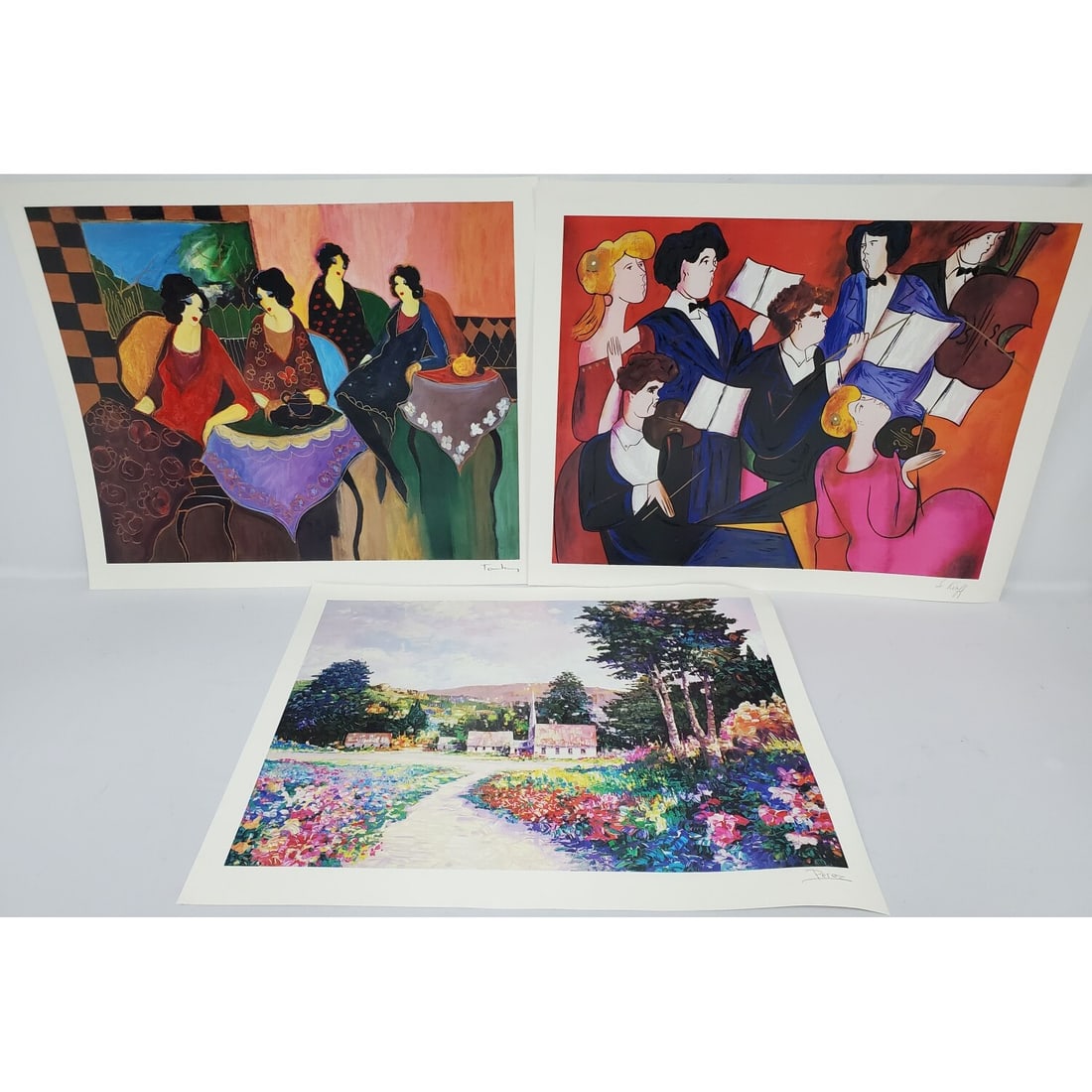 Lot of 3 Prints Including 1 by Tarkay: Lot of 3 Prints Including 1 by Tarkay. Unframed. Condition: Excellent. Dimensions: 22.5" x 18.5". Provenance: From a New Jersey Home. Please note the absence of a Condition Report does not imply that 