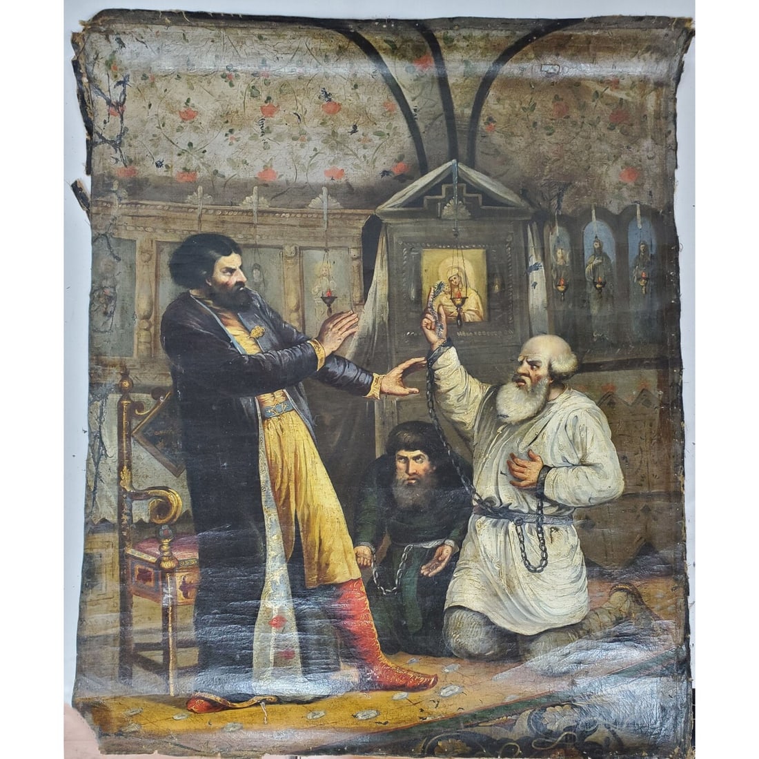 Antique Russian Painting Oil on Canvas (1 of 4)