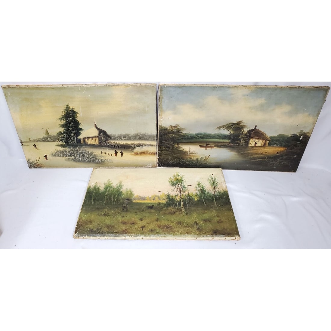 Lot of 3 Antique Signed Russian Oil Paintings (1 of 4)