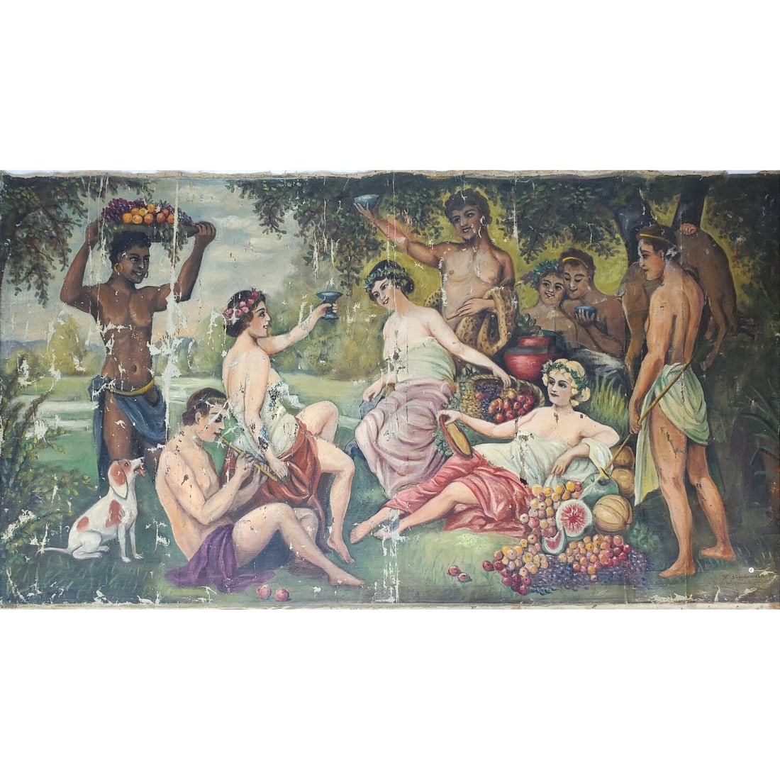 Monumental Antique Signed Russian Oil Painting (1 of 3)
