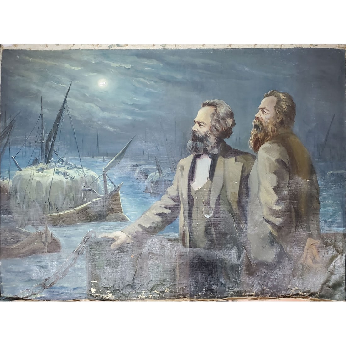 Large Old Russian Painting Oil on Canvas (1 of 3)