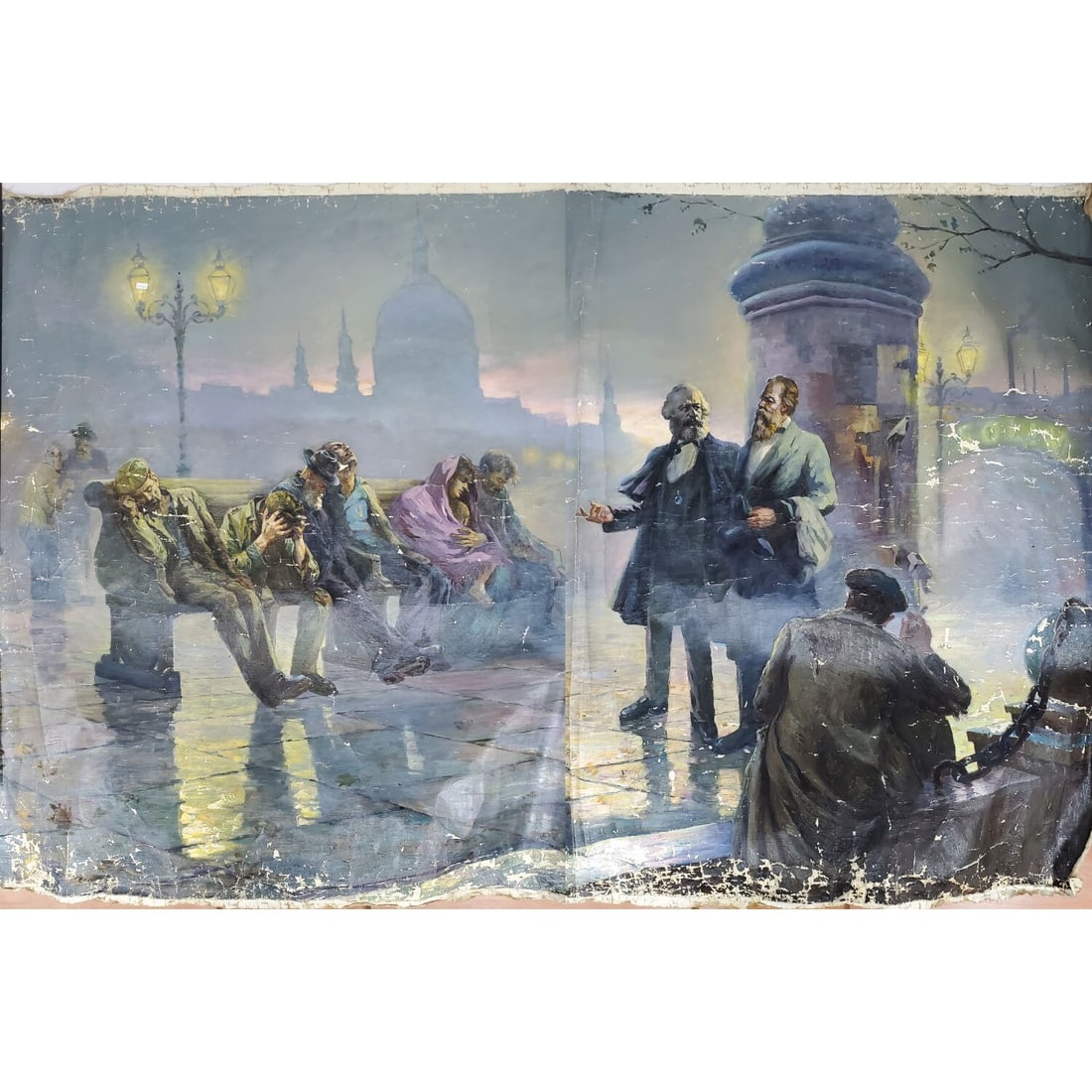 Monumental Old Russian Painting Oil on Canvas (1 of 4)