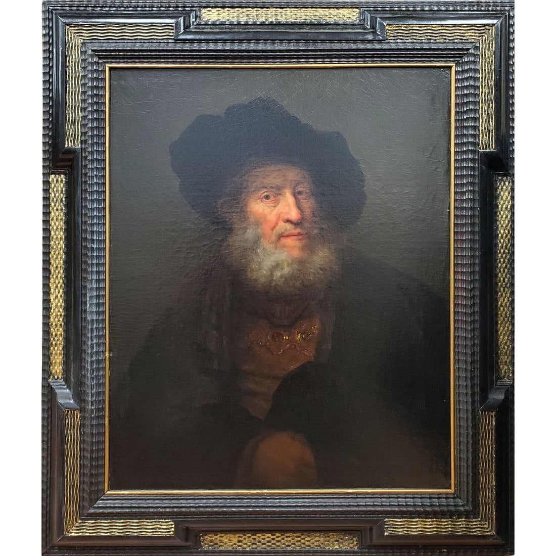 Alexis Grimou, Swiss (1678-1733) Oil Painting: Alexis Grimou, Swiss (1678-1733) Painting Oil on Canvas "Portrait of a Rabbi". With Exhibition Label on Verso From Edwin A. Ulrich, Museum of Art, Wichita State University. Please Note The Artist Was 