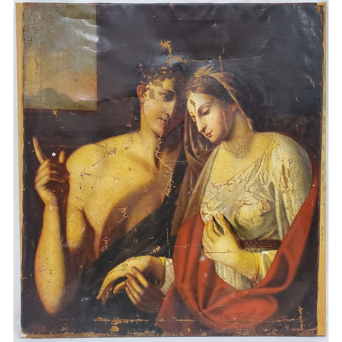 Large Old Master Painting "Mary and Jesus" (1 of 4)