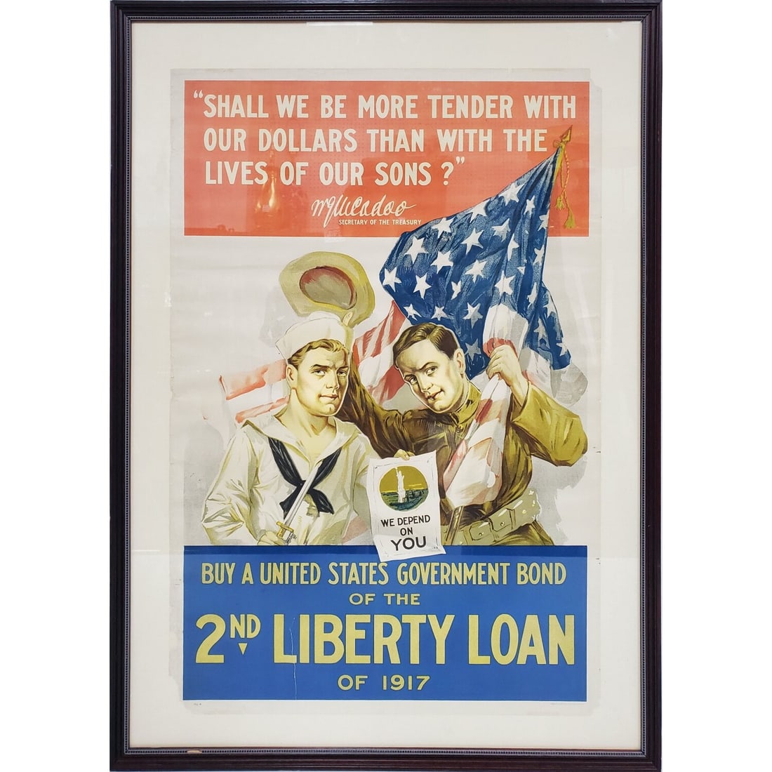 Original WWI "2nd Liberty Loan" Lithograph c.1917 (1 of 3)