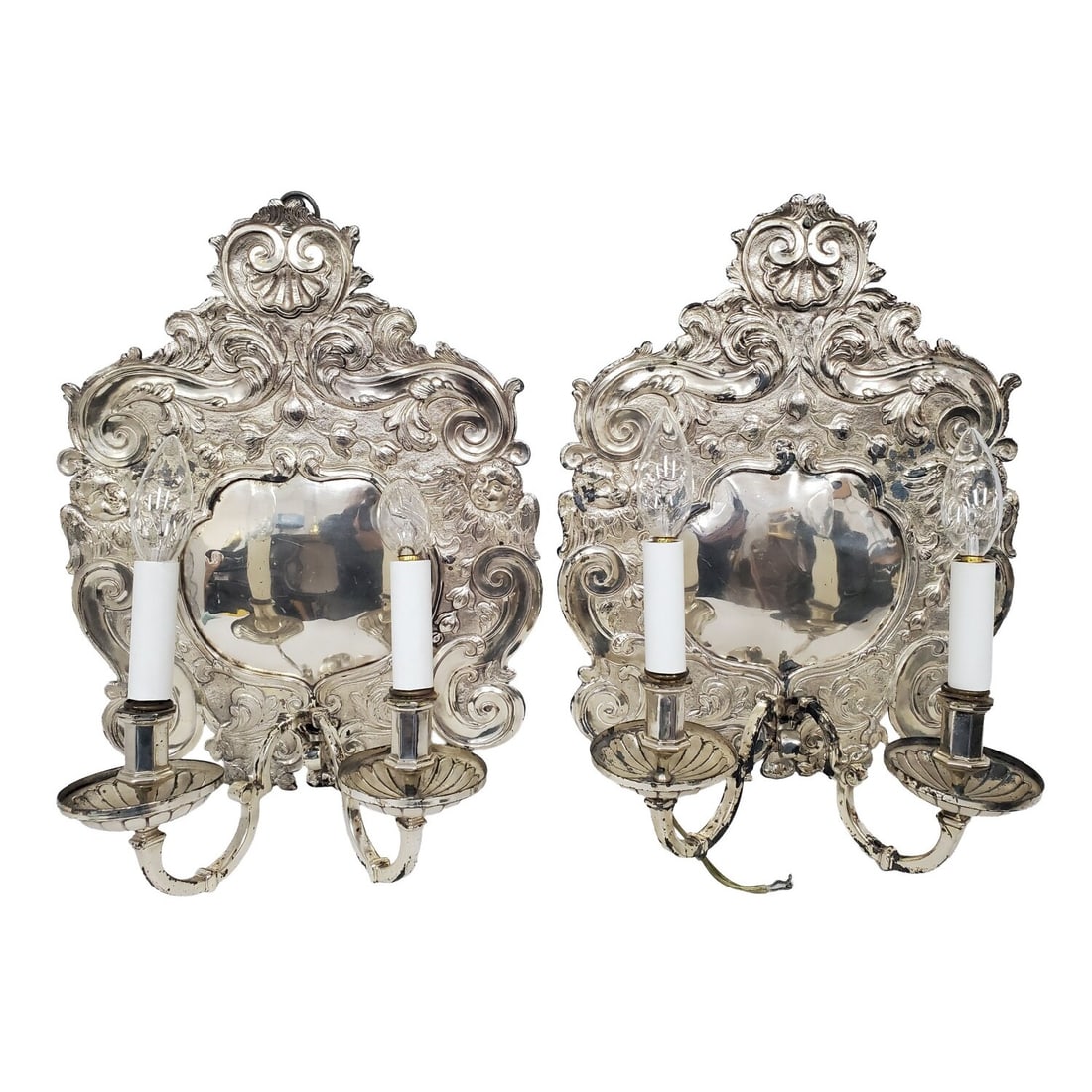 Pair of Antique Continental Rococo Style Sconces (1 of 4)