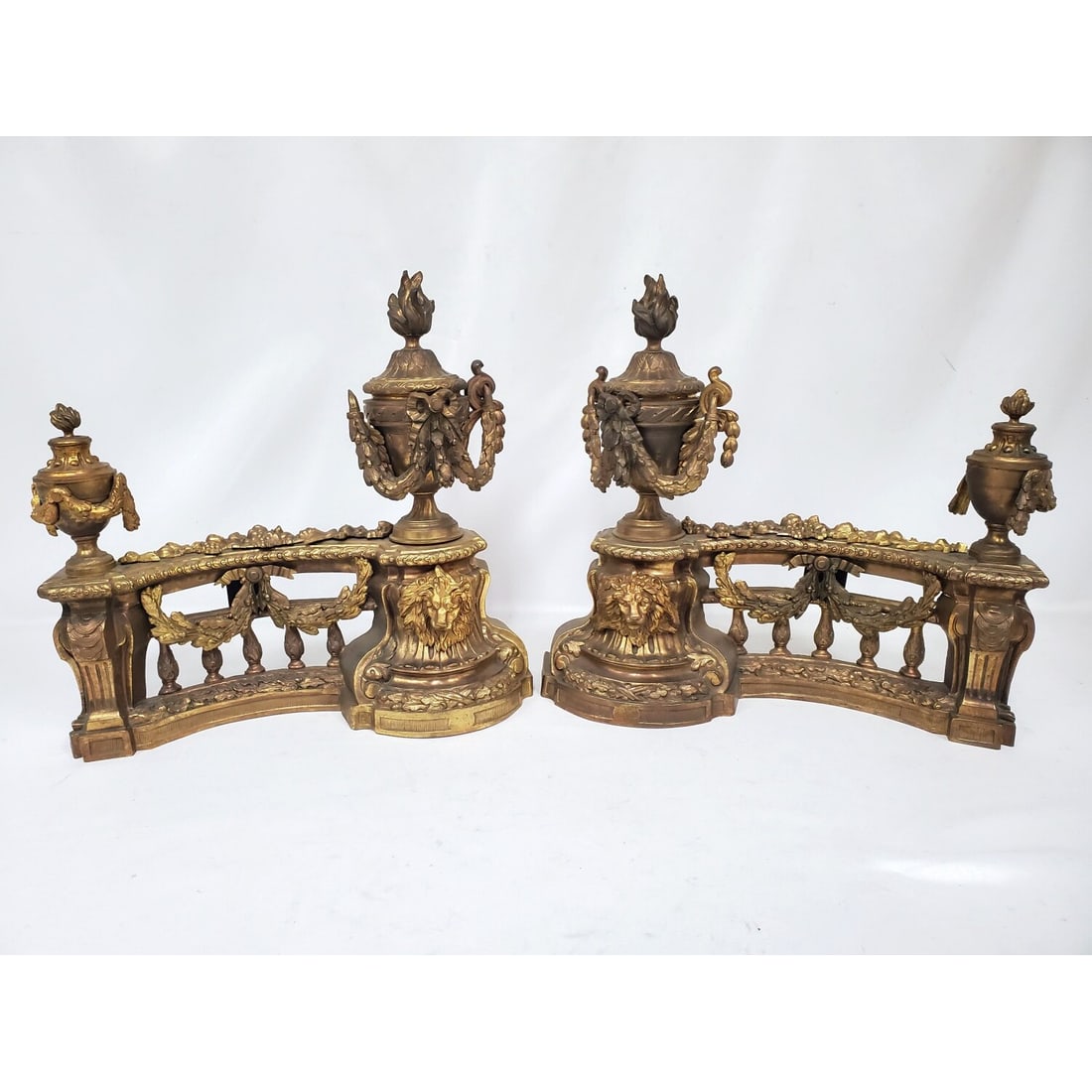 Pair Antique French Louis XVI Gilt Bronze Chenets (1 of 4)