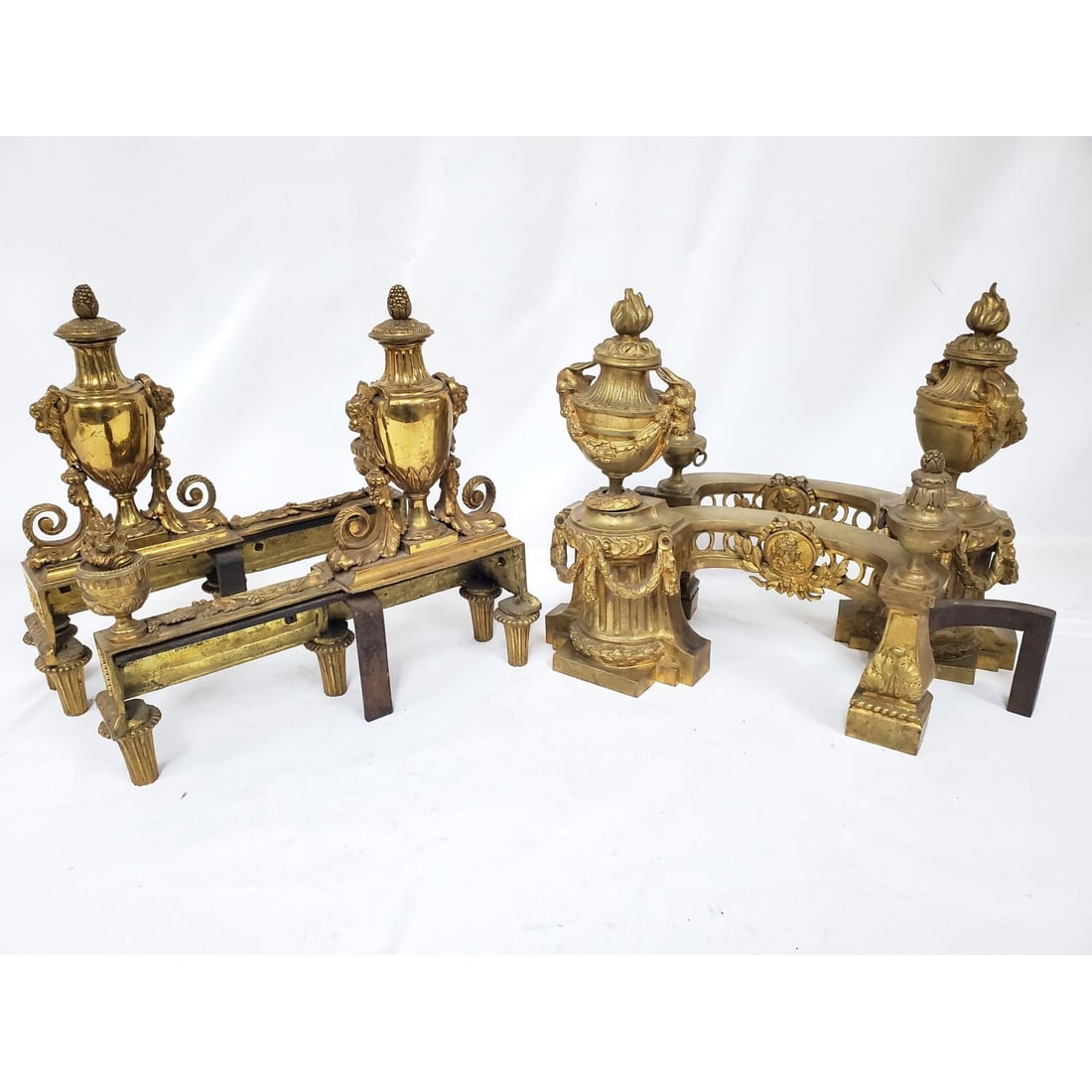 2 Pairs Antique French Louis XVI Ormolu Chenets (1 of 5)