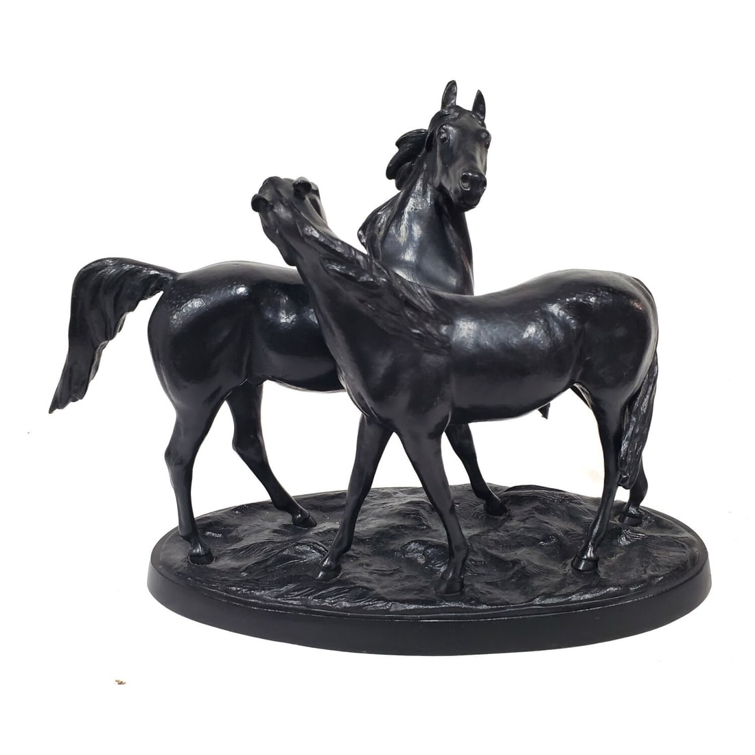 Vintage Russian Signed Bronze Figure of 2 Horses (1 of 7)