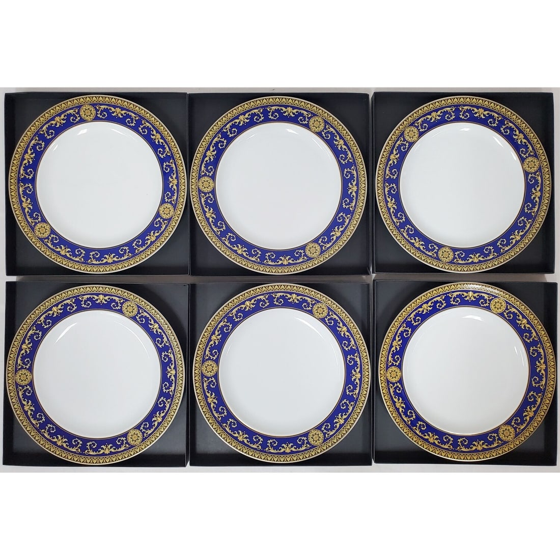 6 Versace Rosenthal Porcelain "Medusa Blue" Plates (1 of 4)