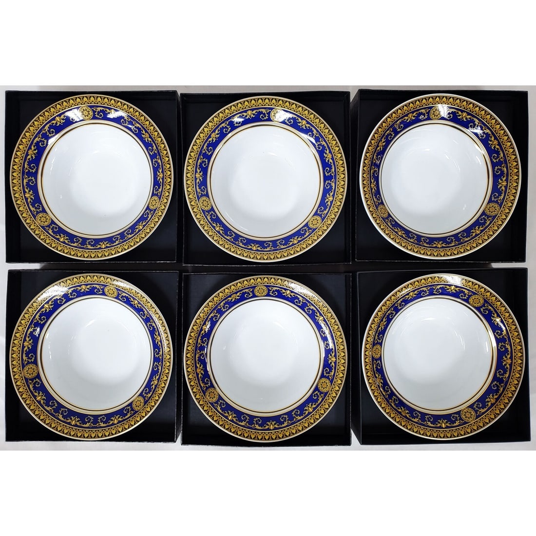 6 Versace Rosenthal Porcelain "Medusa Blue" Bowls (1 of 4)