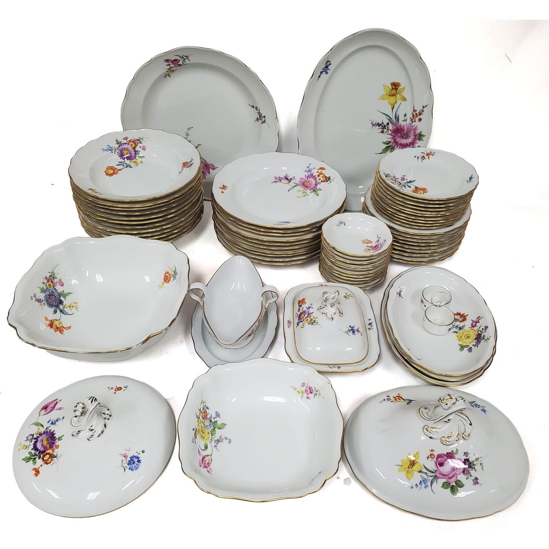 Large 65 Piece Group Lot of Meissen Porcelain Set (1 of 9)