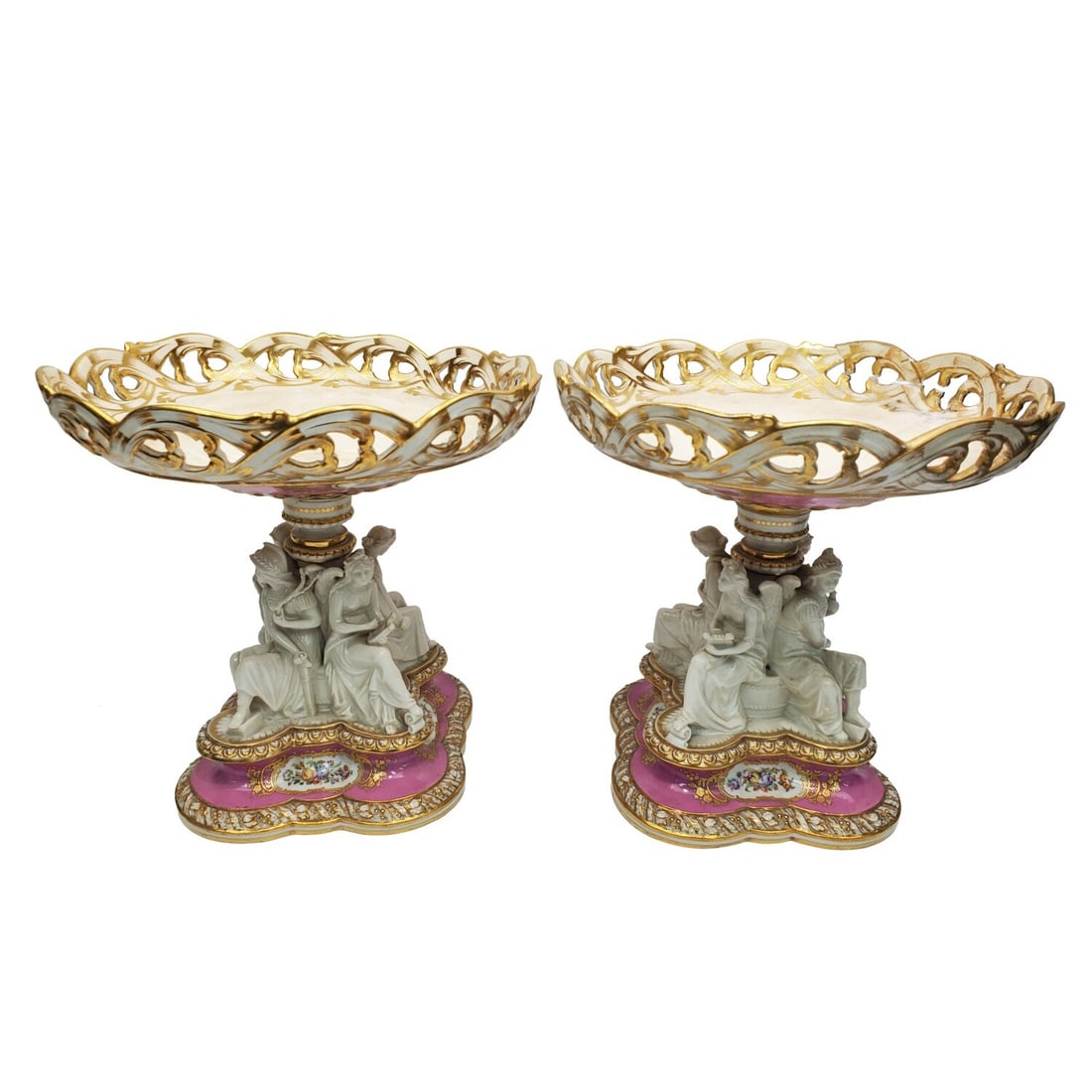 Pair of English Porcelain Figural Centerpieces (1 of 7)