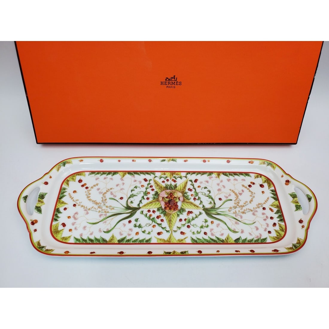 Hermes "Le Jardin De Pythagore" Porcelain Tray (1 of 4)
