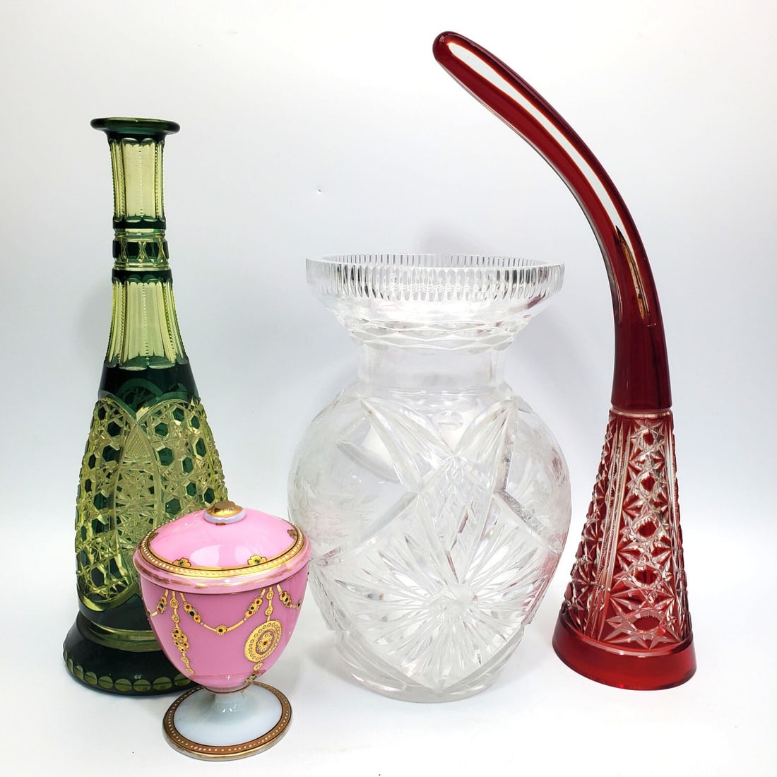 Lot of 4 Vintage Antique Glass Items (1 of 5)