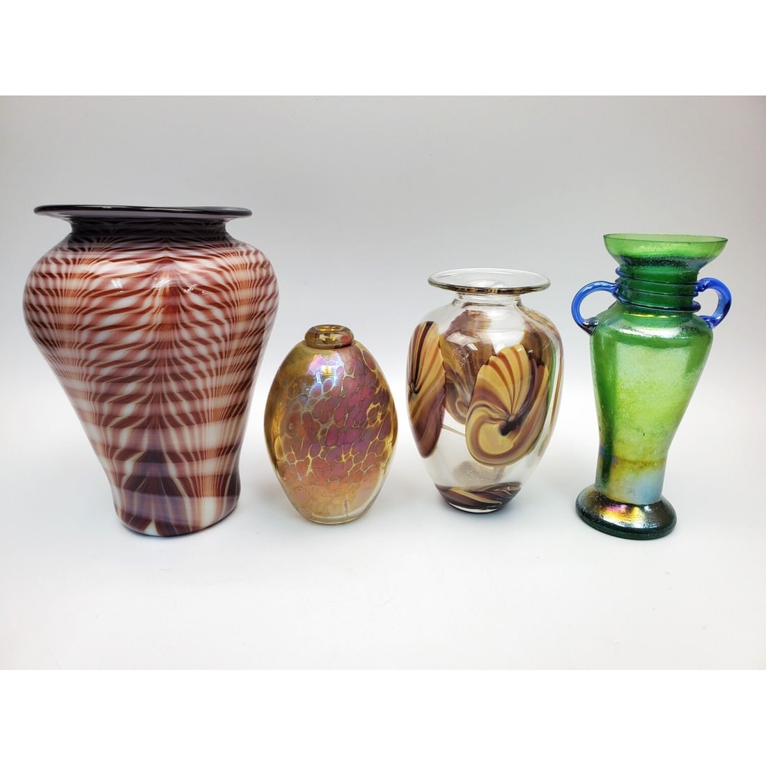 Lot of 4 Vintage Art Glass Vases (1 of 4)