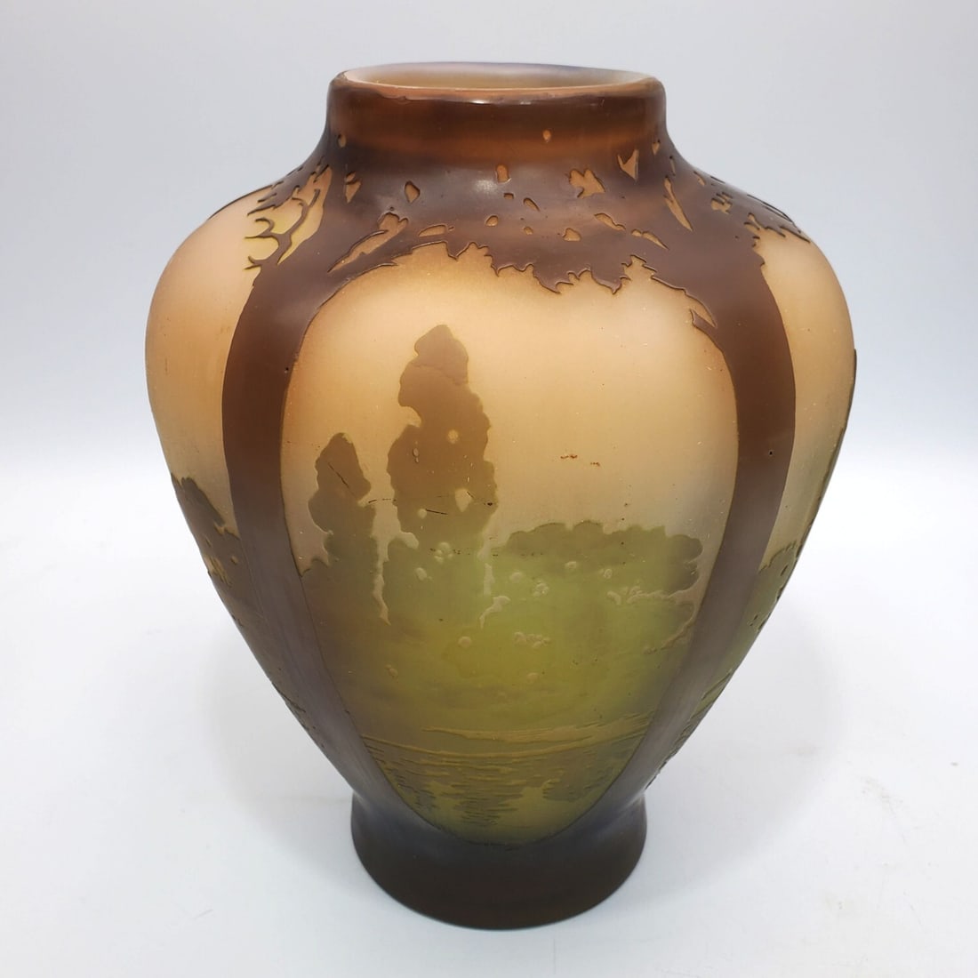 Galle Art Nouveau Cameo Glass Scenic Vase (1 of 5)