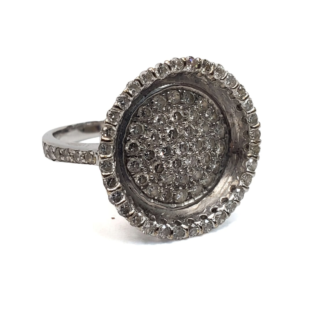18K White Gold & Diamonds Large Circle Ring (1 of 4)