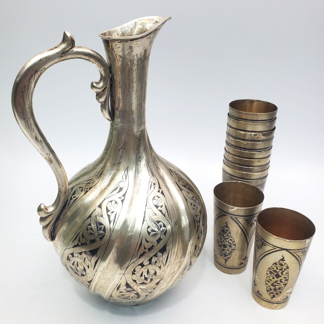 12 Pc. Russian Niello 875 Silver Vodka Set (1 of 5)