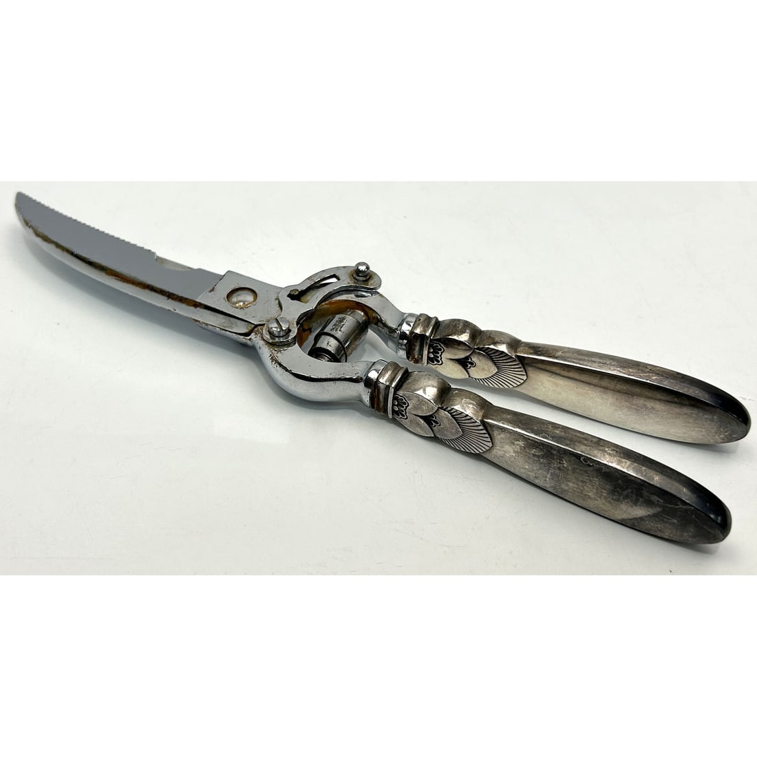 Georg Jensen Denmark Sterling Silver "Cactus": Georg Jensen Denmark Sterling Silver "Cactus" Shears. Fully Marked. Condition: Generally Good w/ Some Rust. Dimensions: L-10". Provenance: From a Long Island, NY Home. Please note the absence of a Con