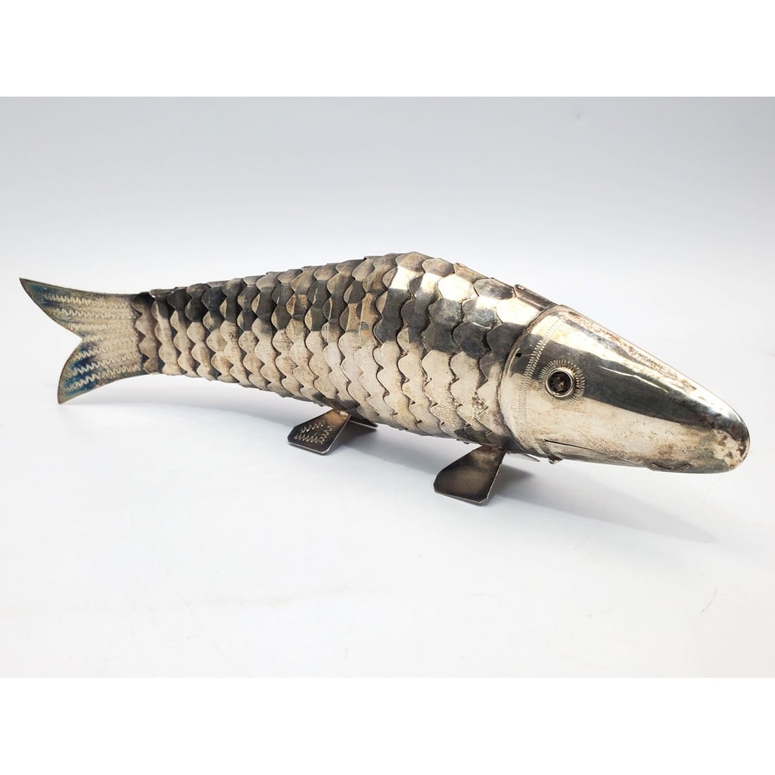 Judaica 900 Silver Besamim Spice Box Fish (1 of 3)