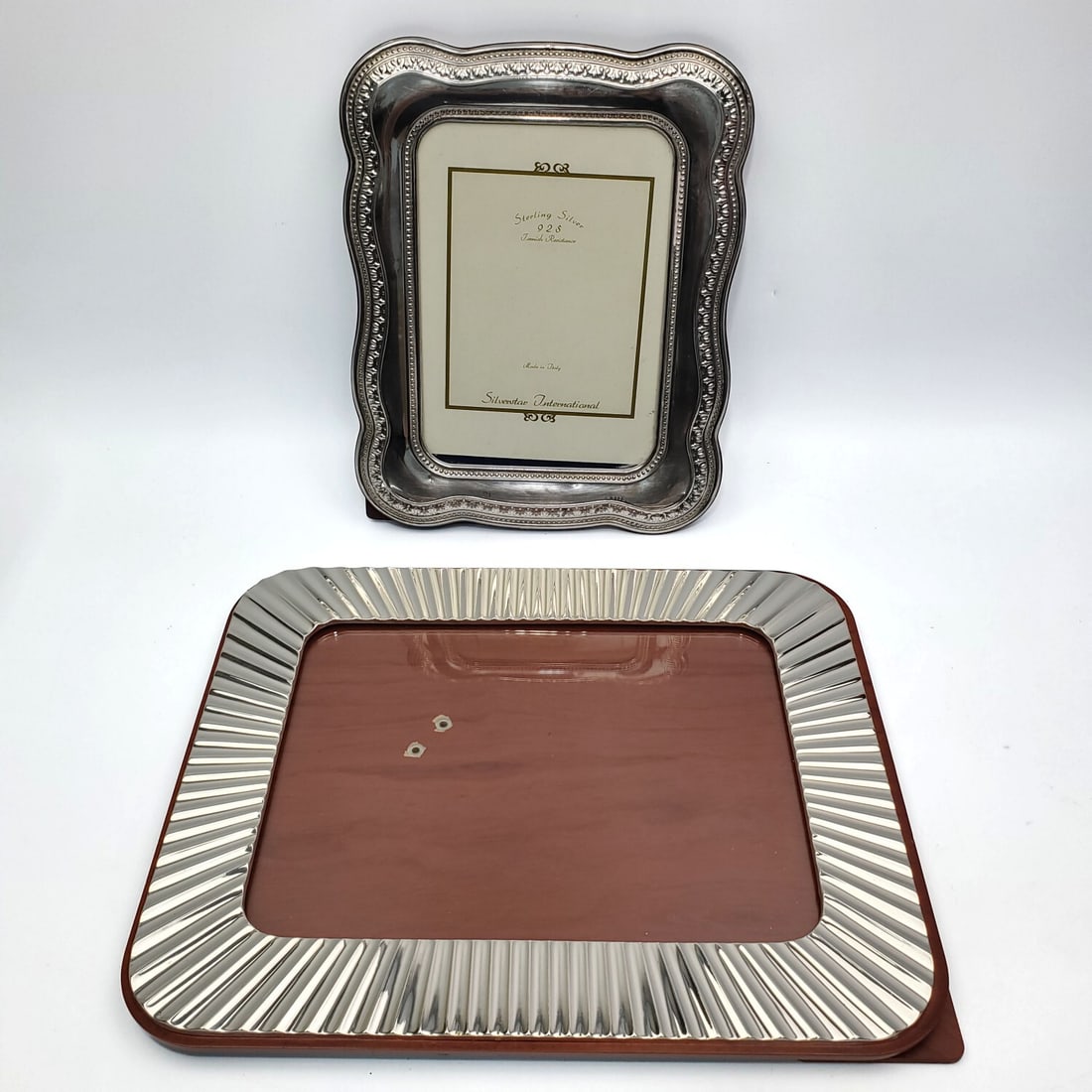 Lot of 2 Sterling Silver Mounted Picture Frames (1 of 4)