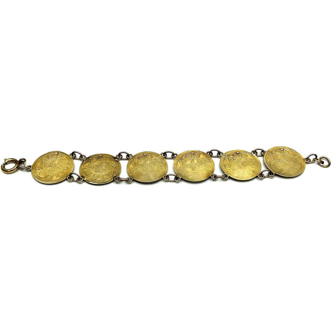 Antique Low Karat Turkish Gold Coin Bracelet (1 of 2)