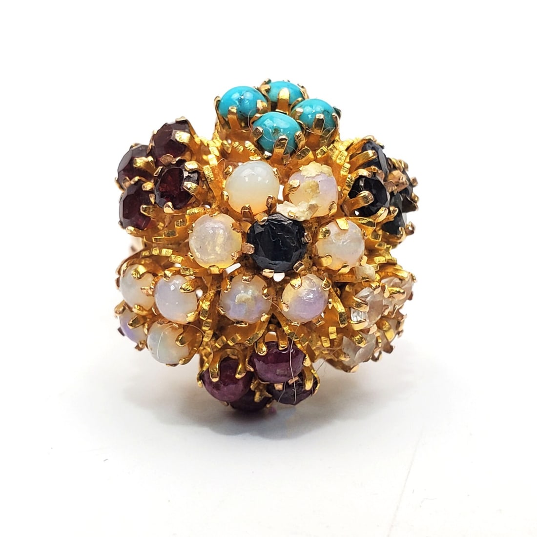 14K Gold & Semi Precious Stones Ladies Ring (1 of 4)
