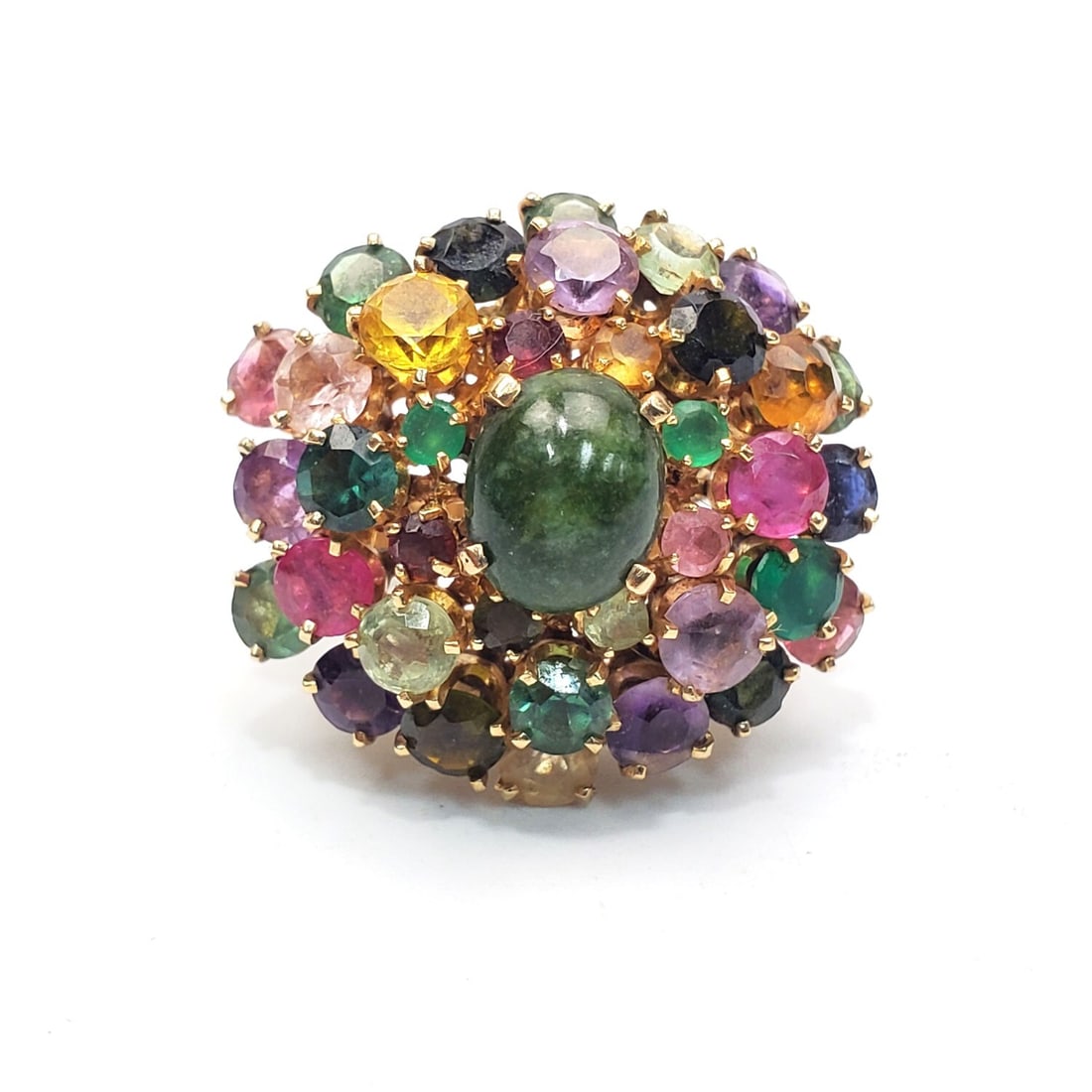 Very Large 14K Gold & Semi Precious Stones Ring (1 of 4)
