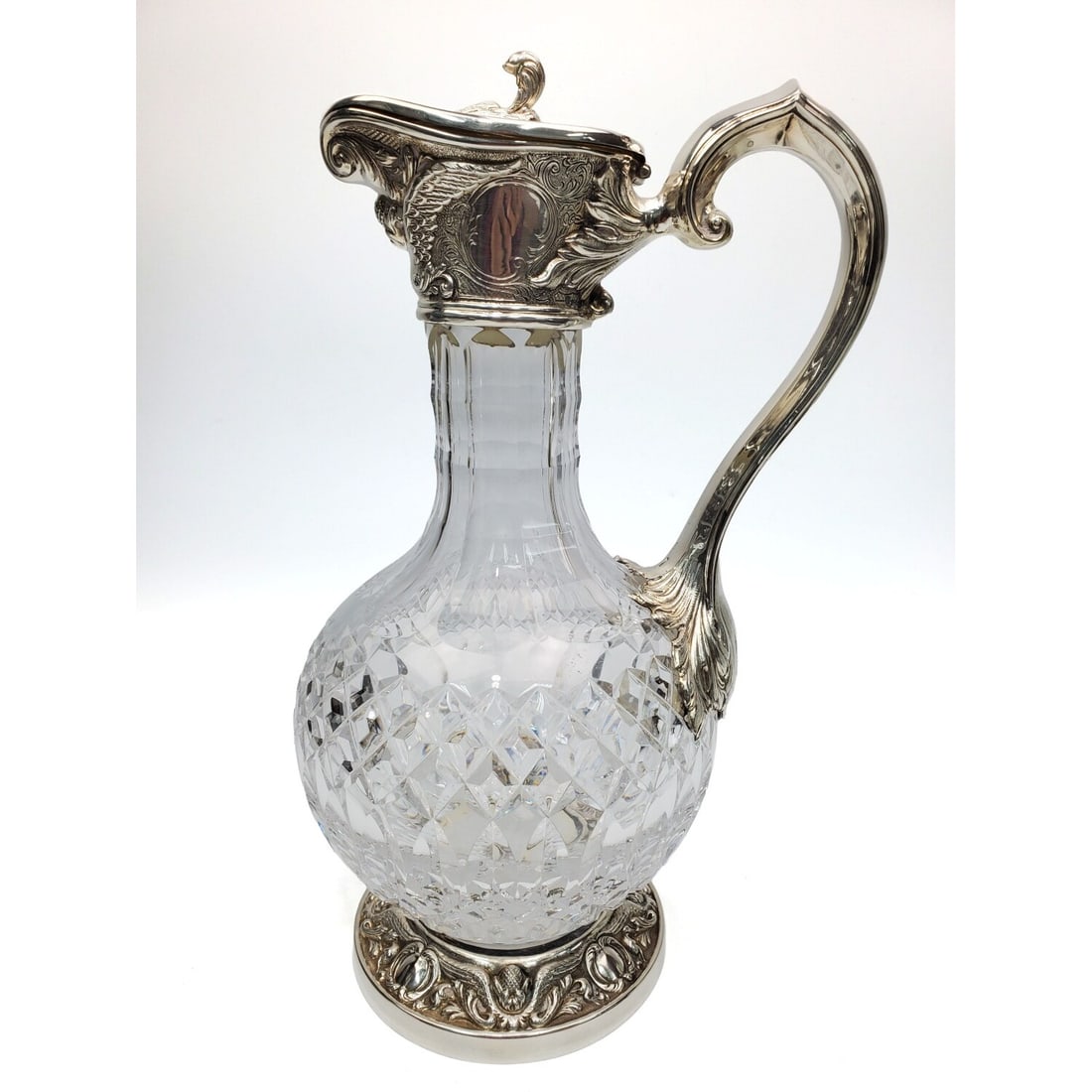 Portuguese 925 S/S Mounted Cut Glass Pitcher (1 of 6)