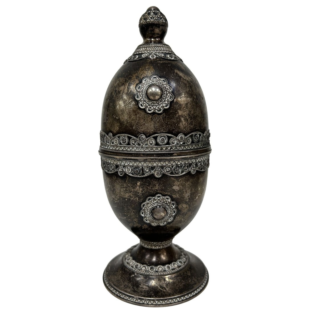Judaica Old Sterling Silver Besamim Spice Box (1 of 6)