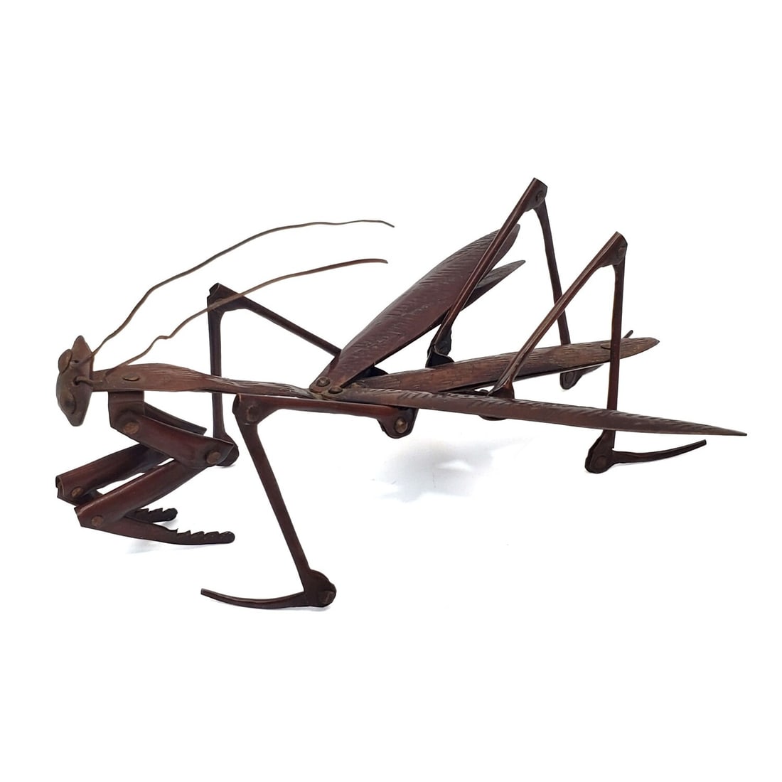 Antique Japanese Copper Articulated Praying Mantis (1 of 6)