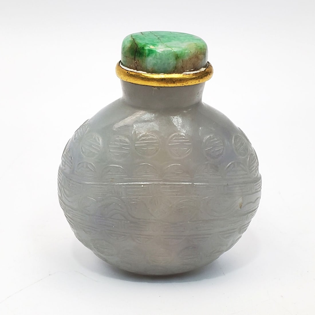 Chinese Antique Carved White Jade Snuff Bottle (1 of 3)