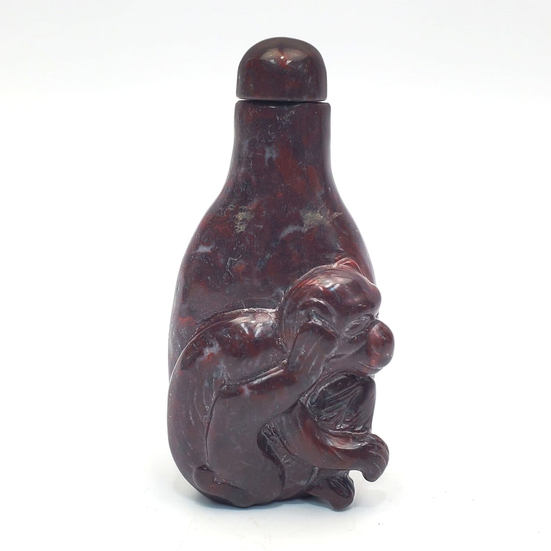 Chinese Antique Carved Blood Agate Snuff Bottle (1 of 2)