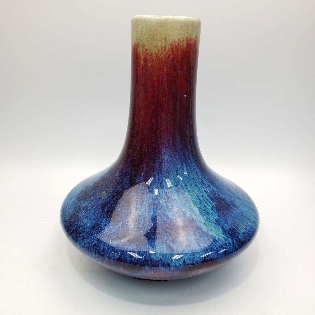 Chinese Antique Chien Lung Flambe Glazed Vase (1 of 4)
