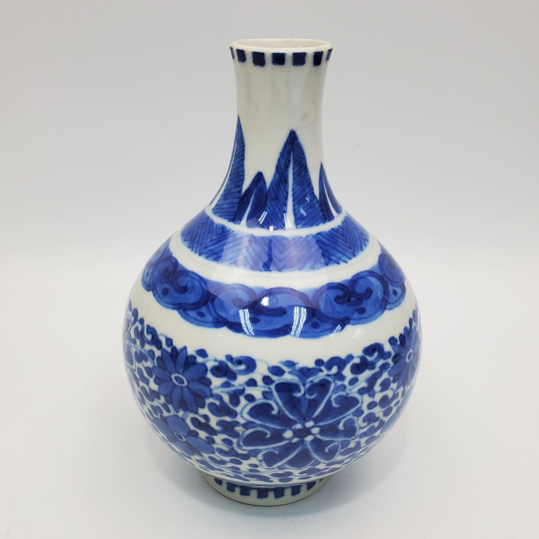 Chinese Antique Signed Blue & White Porcelain Vase (1 of 4)