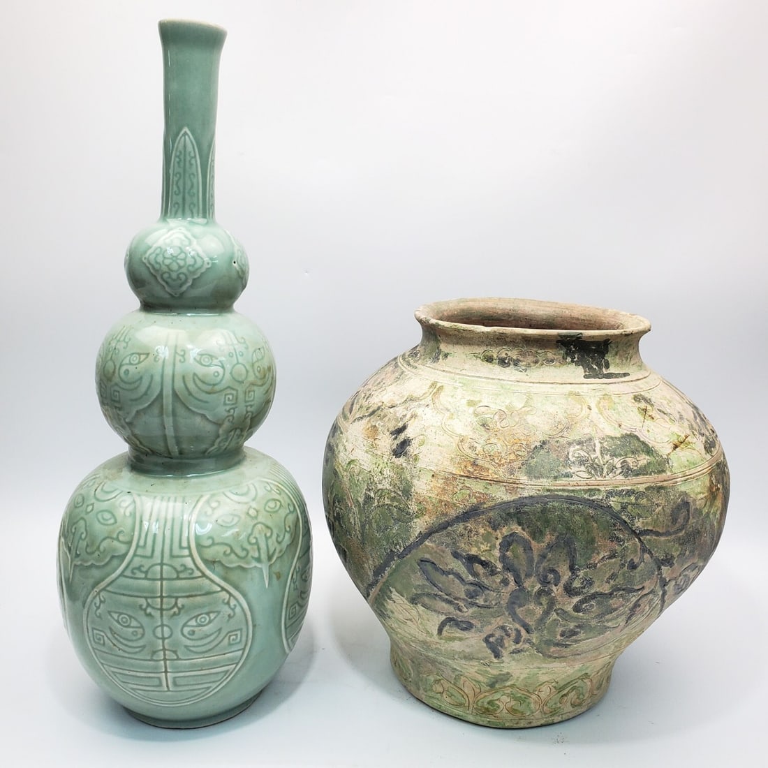 2 Chinese Vases Incl. 1 Signed Celadon Porcelain (1 of 6)