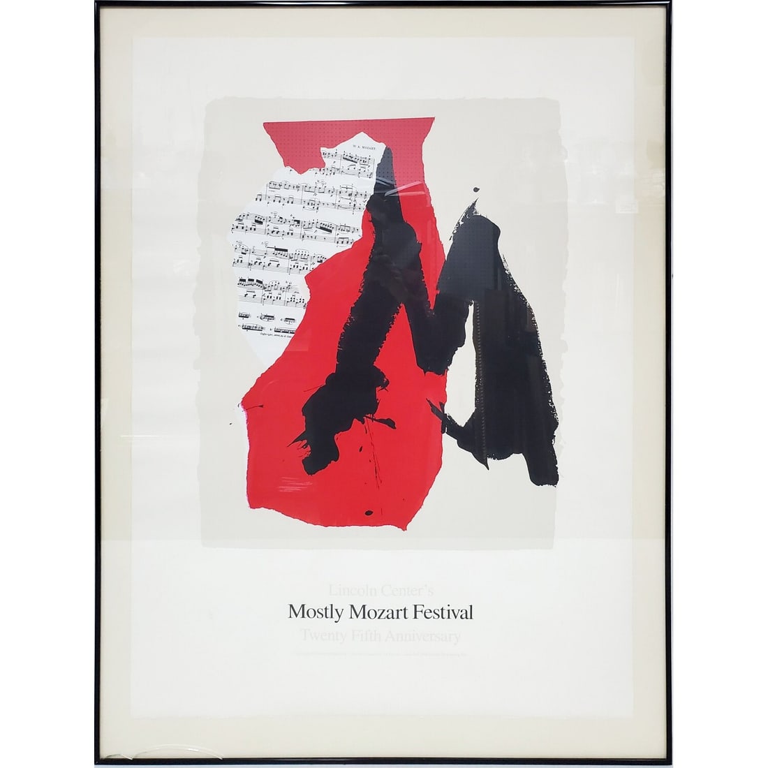 Robert Motherwell, American (1915-1991) Serigraph: Robert Motherwell, American (1915-1991) 1991 Limited Edition Color Serigraph Commissioned For the Lincoln Center's 25th Anniversary Mostly Mozart Festival. This Item Was Produced in a Limited Edition.