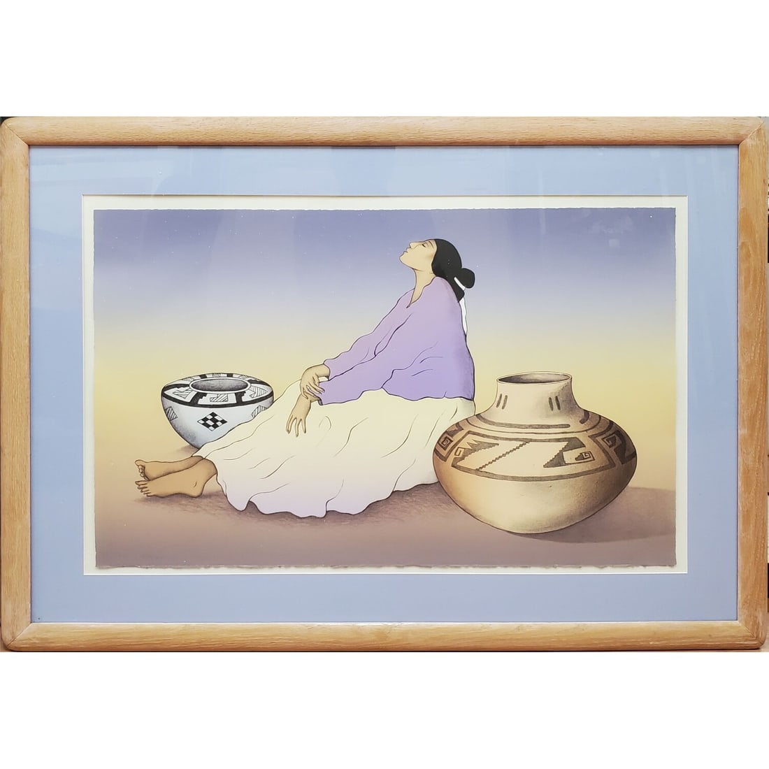 R C Gorman, Native American (1932-2005) Lithograph: R C Gorman, Native American (1932-2005) Lithograph "Benally". Signed Lower Left & Dated 1988. Numbered 145/225 on Lower Right. Framed Under Glass & Has Not Been Examined Out of Frame. Condition: Gener