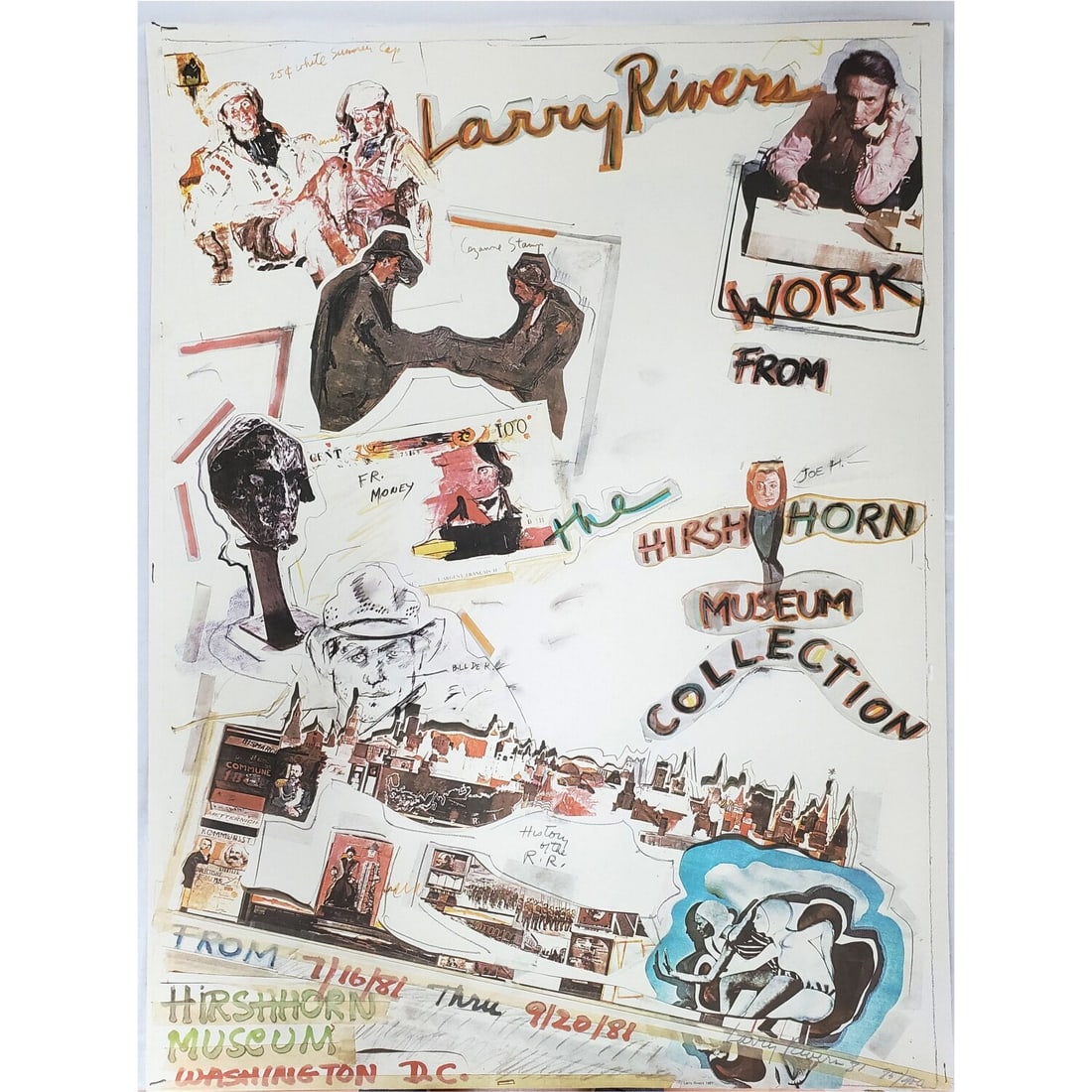 Larry Rivers, American (1923-2002) Lithograph: Larry Rivers, American (1923-2002) Offset Lithograph "Work From The Hirshhorn Museaum Collection". Pencil Signed, Dated '81 & Numbered 85/400 on Lower Right. Unframed. Condition: Generally Very Good. 