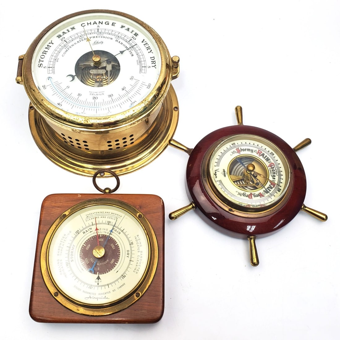 Lot of 3 Vintage Nautical Barometers (1 of 4)