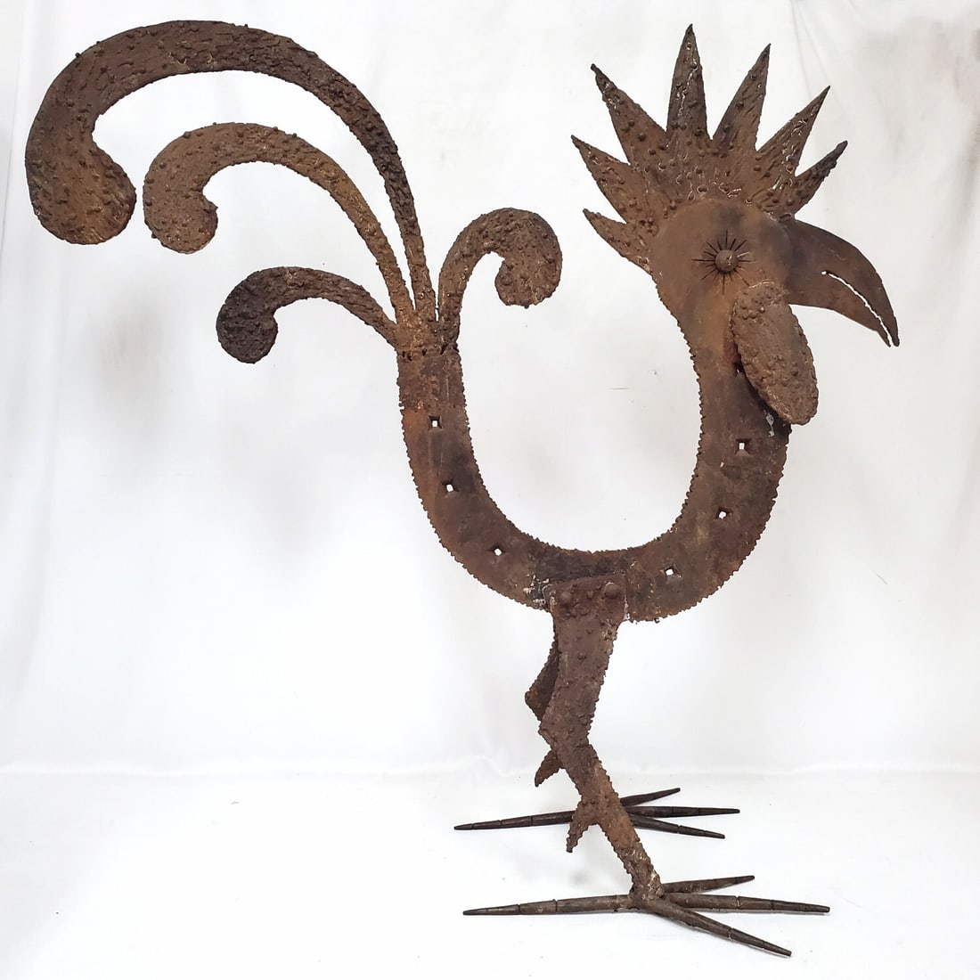 MCM Brutalist Monumental Metal Rooster Sculpture (1 of 6)