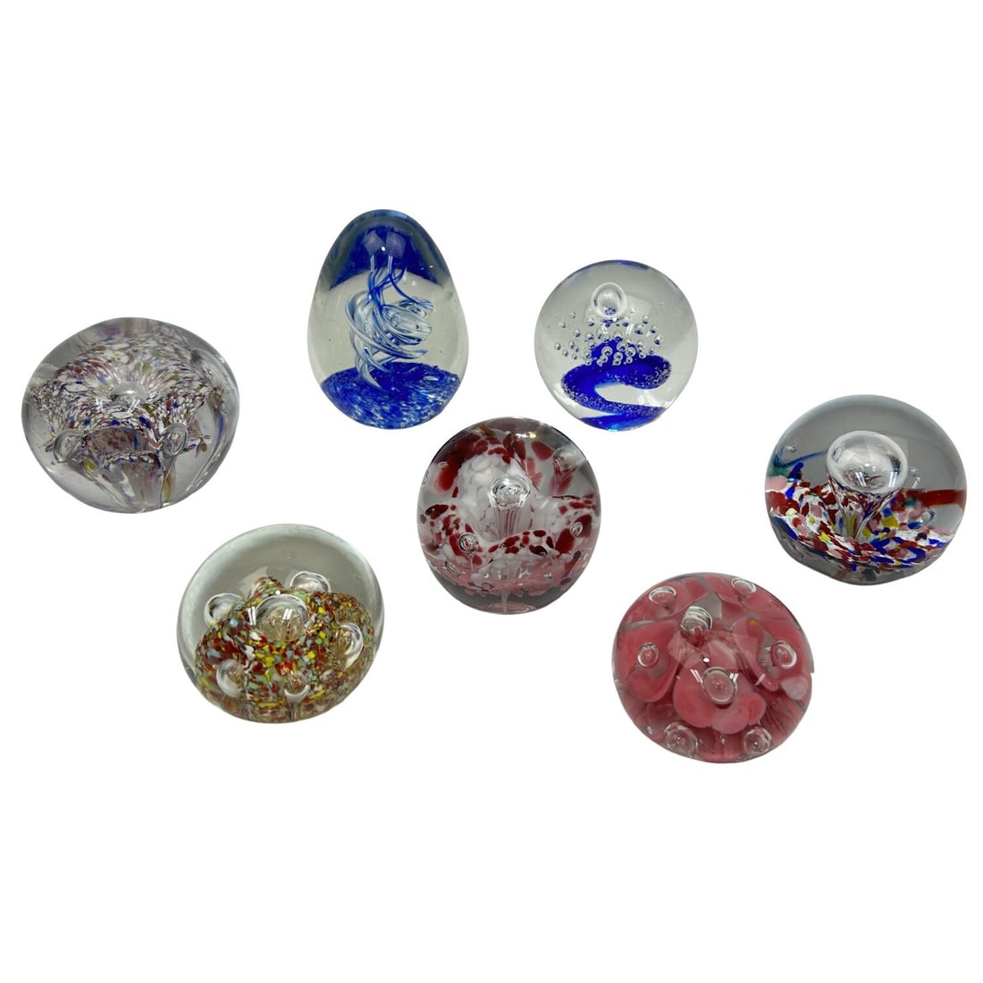 Lot of 7 Art Glass Paperweights (1 of 4)