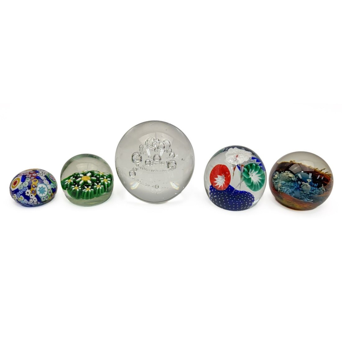 Lot of 5 Vintage Glass Paperweights. (1 of 10)