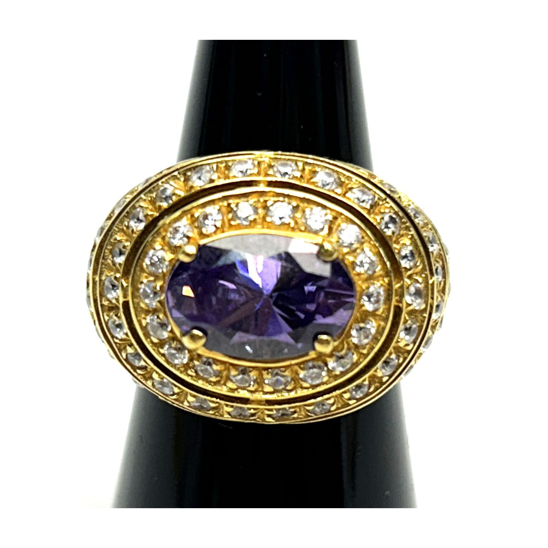 Very Fine 18K Gold, Diamonds & Amethyst Large Ring (1 of 3)