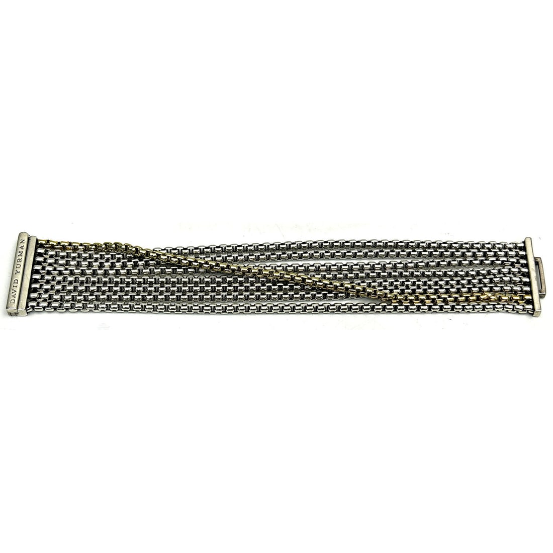 David Yurman 18K Gold & Sterling Silver Bracelet: David Yurman Vintage 18K Gold & Sterling Silver 8-Strand Bracelet. Fully Hallmarked. Please Note- Due to Recent Fraudulent Activity, All Jewelry Items Purchased by New Customers Cannot Be Shipped Out 