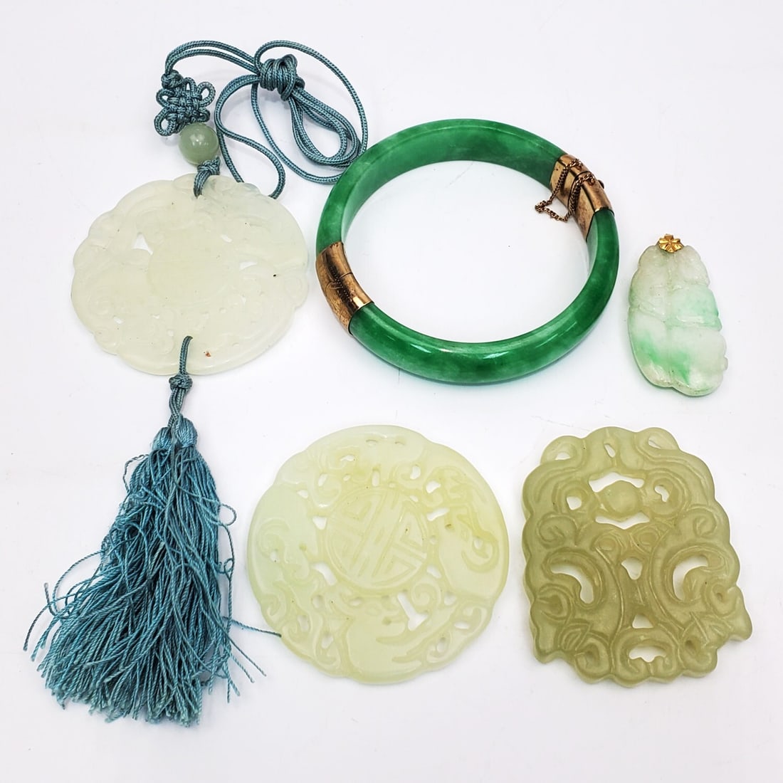 Lot of 5 Jade Jewelry Items (1 of 3)