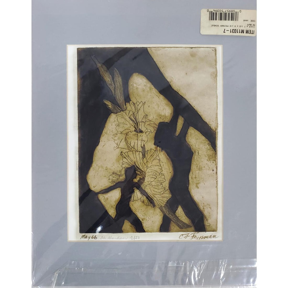 Carole Feuerman (American, Born 1945) Lithograph: Carole Feuerman (American, Born 1945) Lithograph "The Gardner". Signed Lower Right "C.F Feuerman". Dated May 66, Titled & Edition 22/50 Lower Left. Unframed Matted. Condition: Generally Very Good.