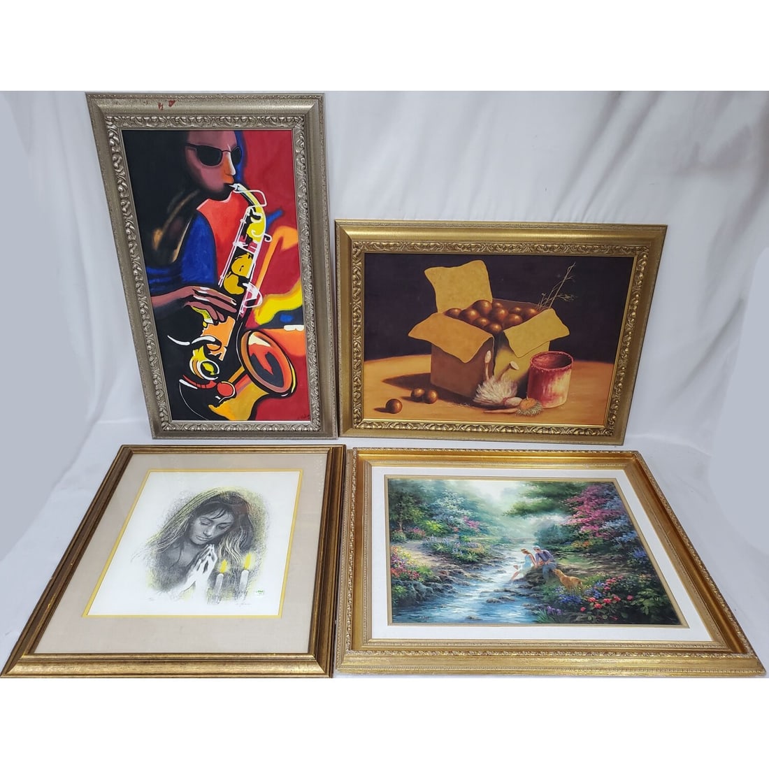 4 Vintage Framed Works of Art: 4 Vintage Works of Art. All In Original Frames.Condition: Generally Very Good. Dimensions: Largest-Sight-27.5" x 19.5". Frame-33" x 25". Provenance: From a New York City Apartment. Please note the abs